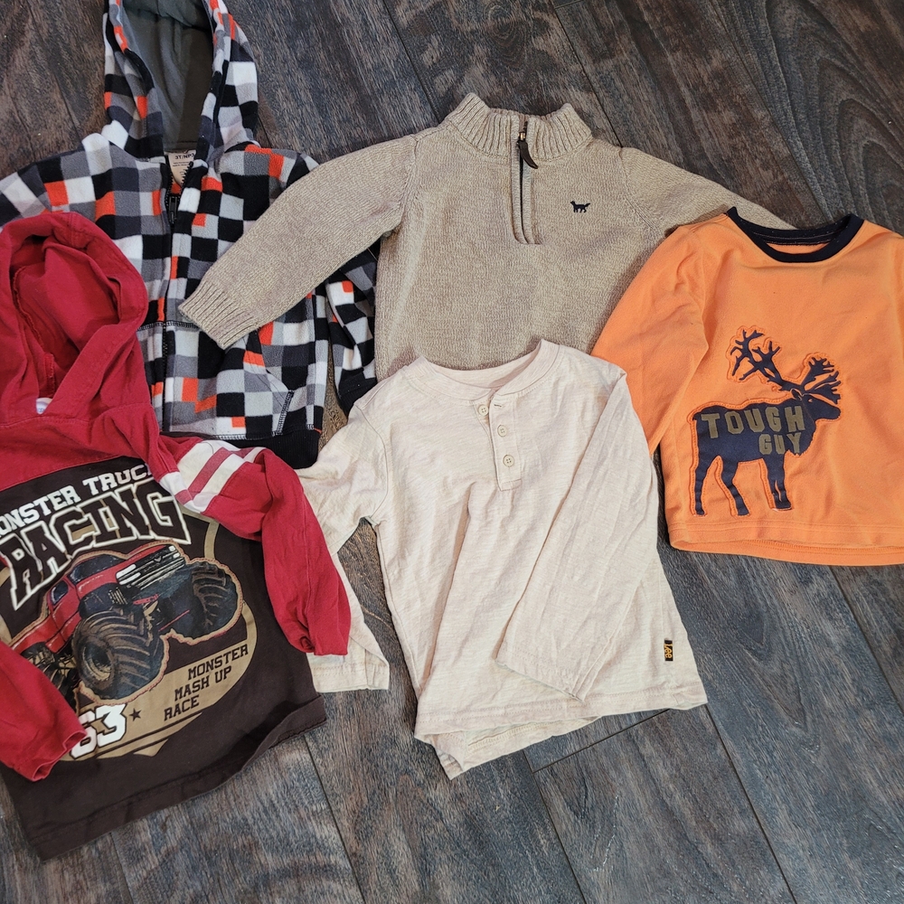 Lot Of 5 Boys Long Sleeve 3T-4T